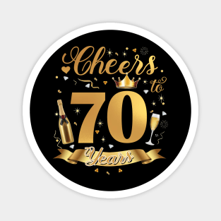 Cheers To 70 Years Old Happy 70th Birthday Queen Champagne Magnet